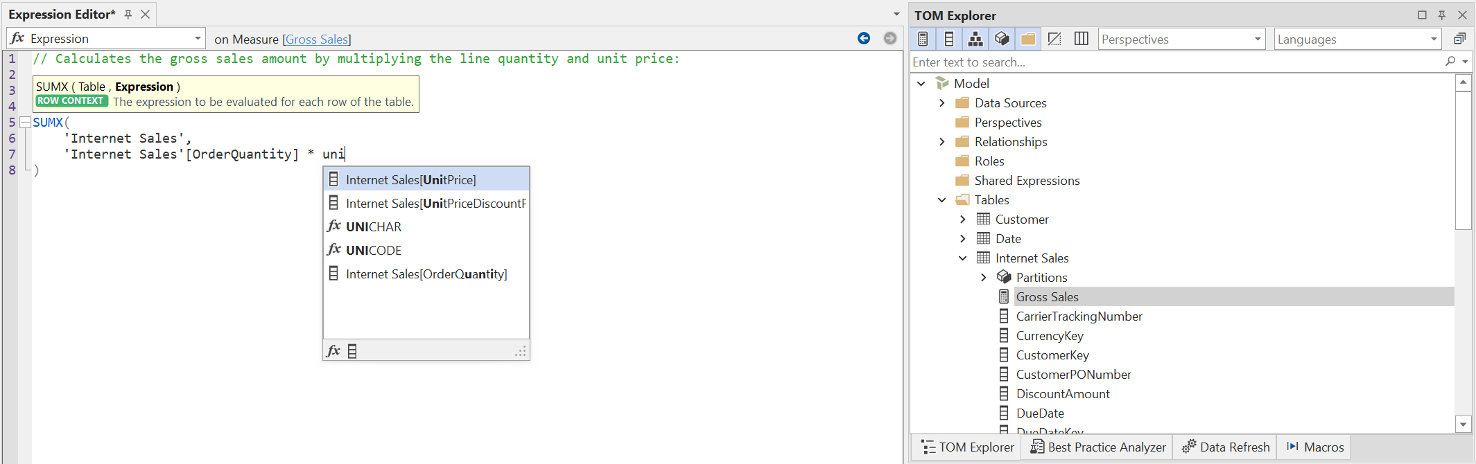 Agregar Medida Editar Dax