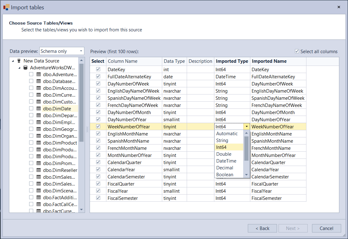Importación avanzada
