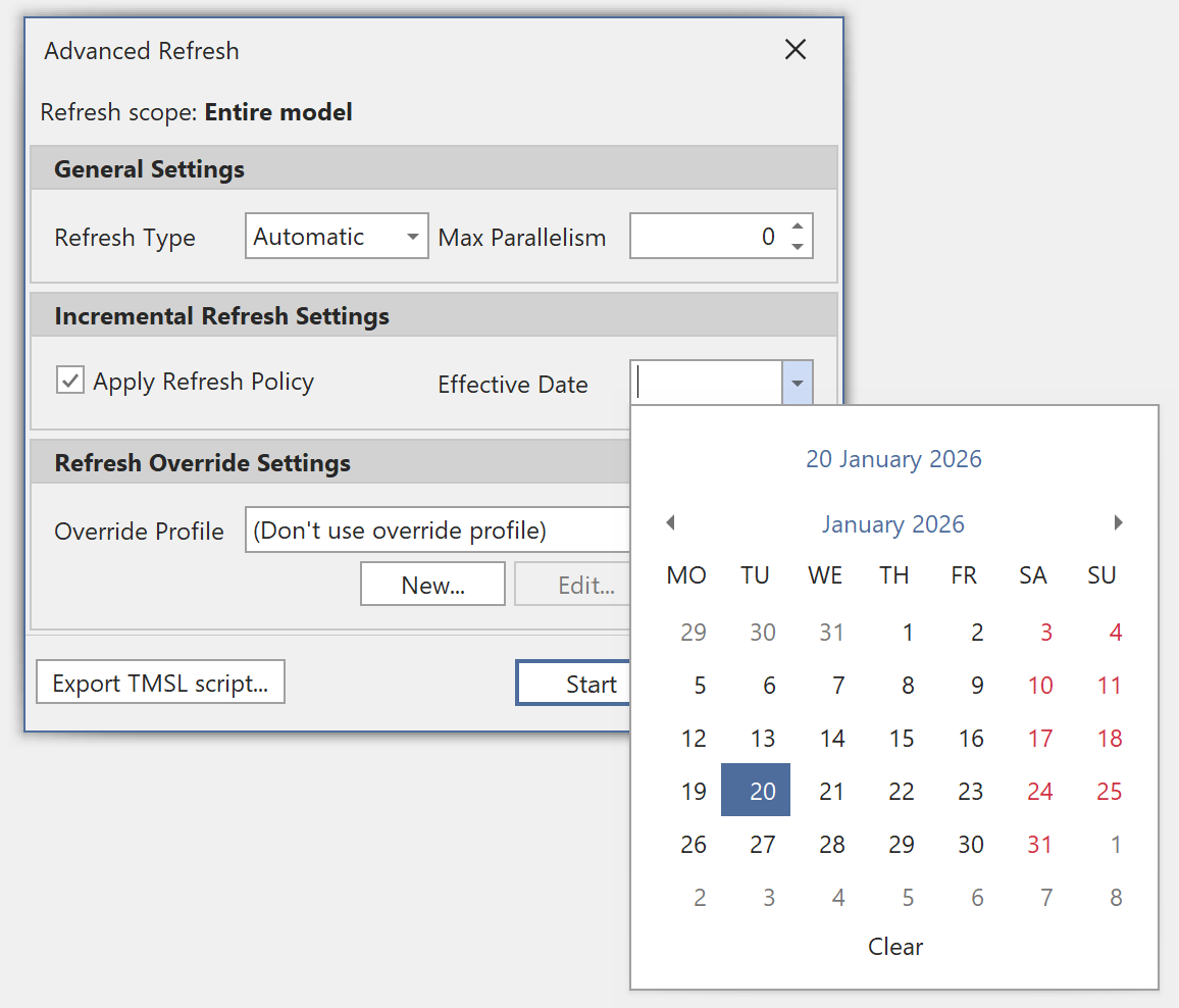 Configuración de actualización incremental