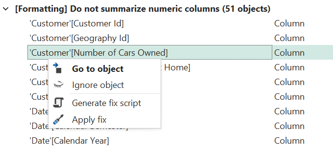 Opciones del elemento