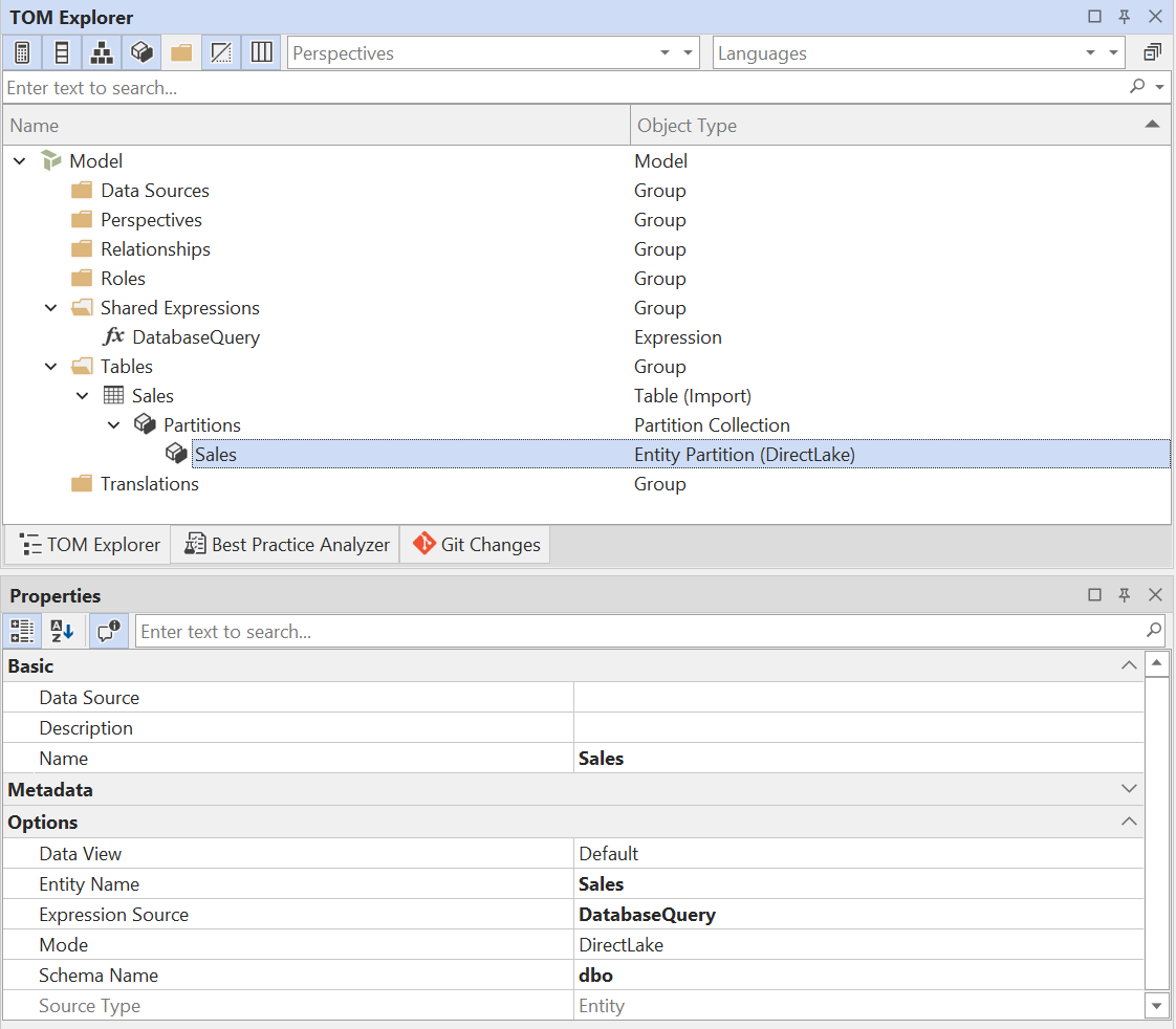 Configurar la partición de la entidad