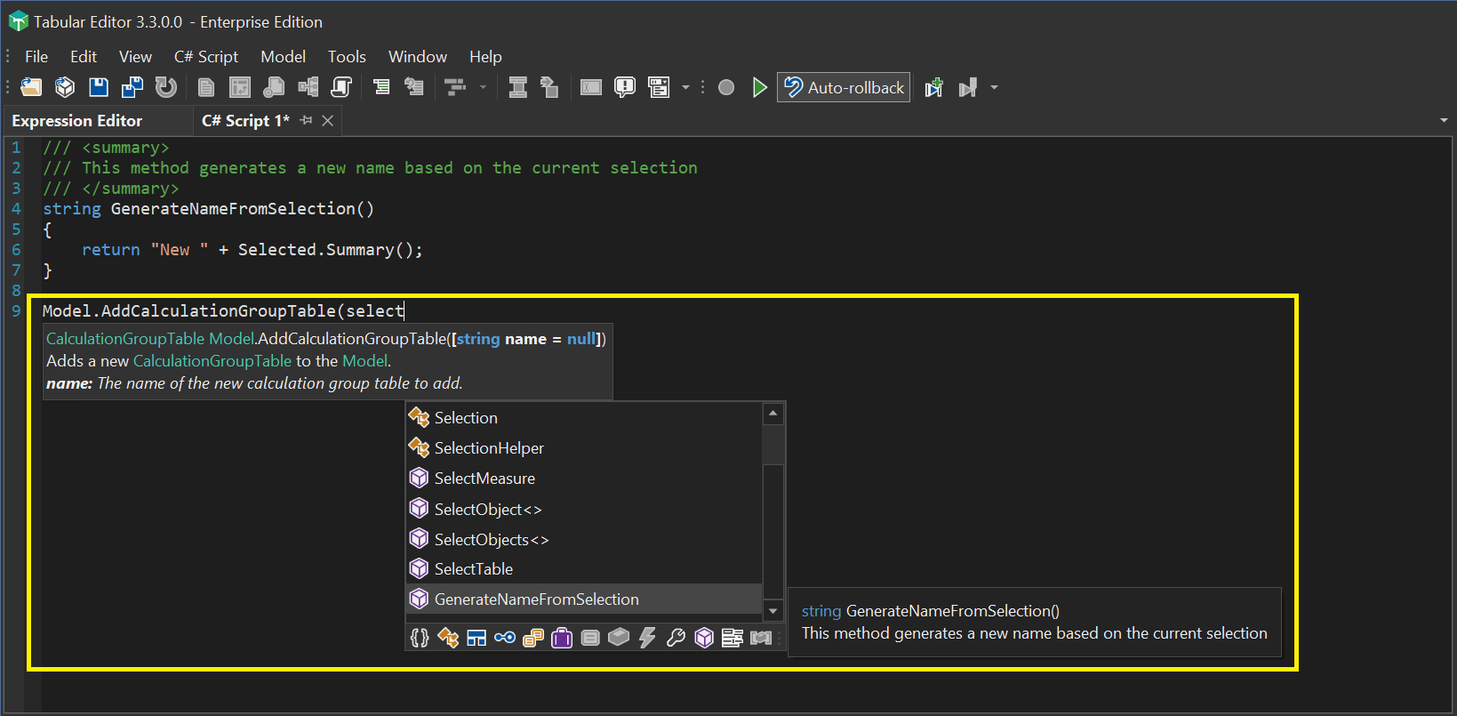 IntelliSense de C#