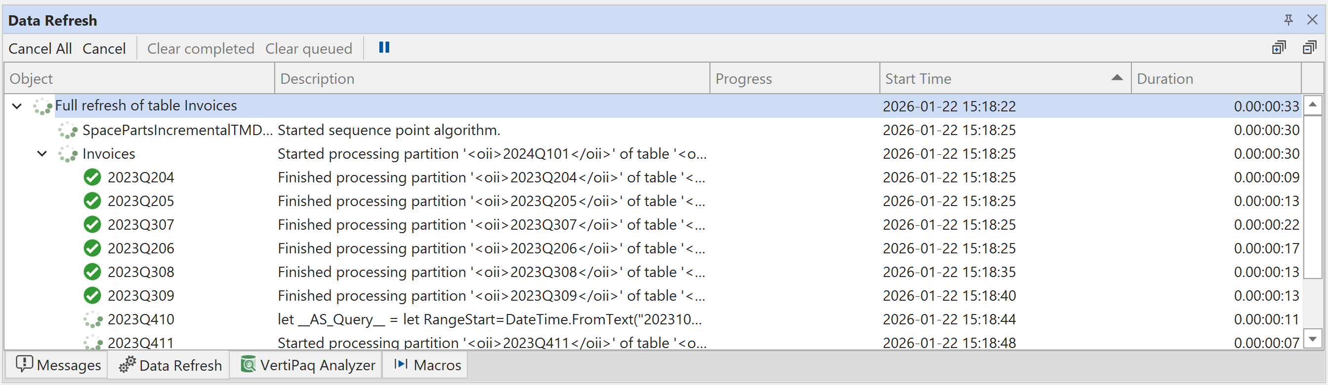 Vista de actualización de datos