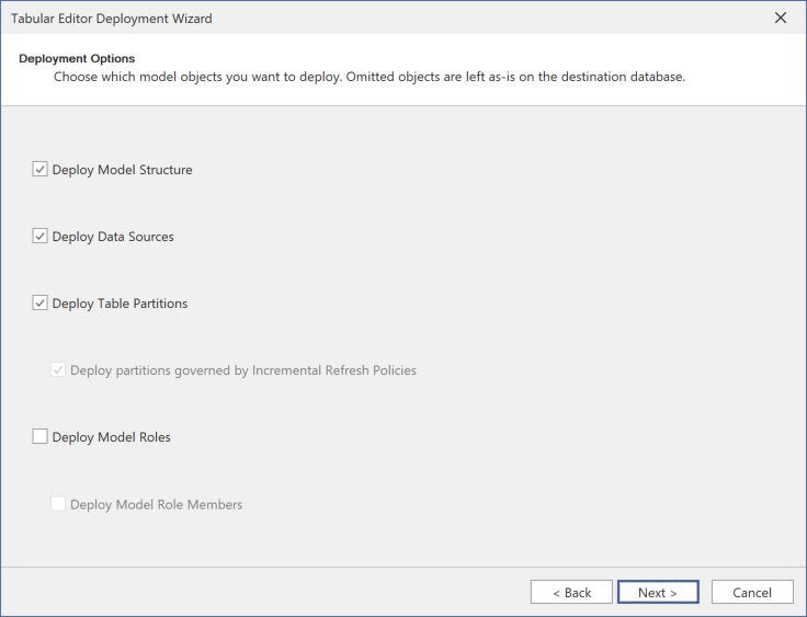 Opciones de implementación