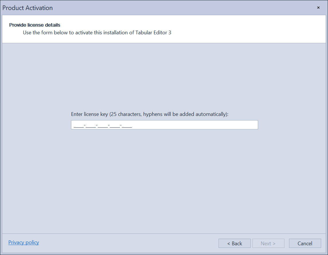 Introducir clave de licencia