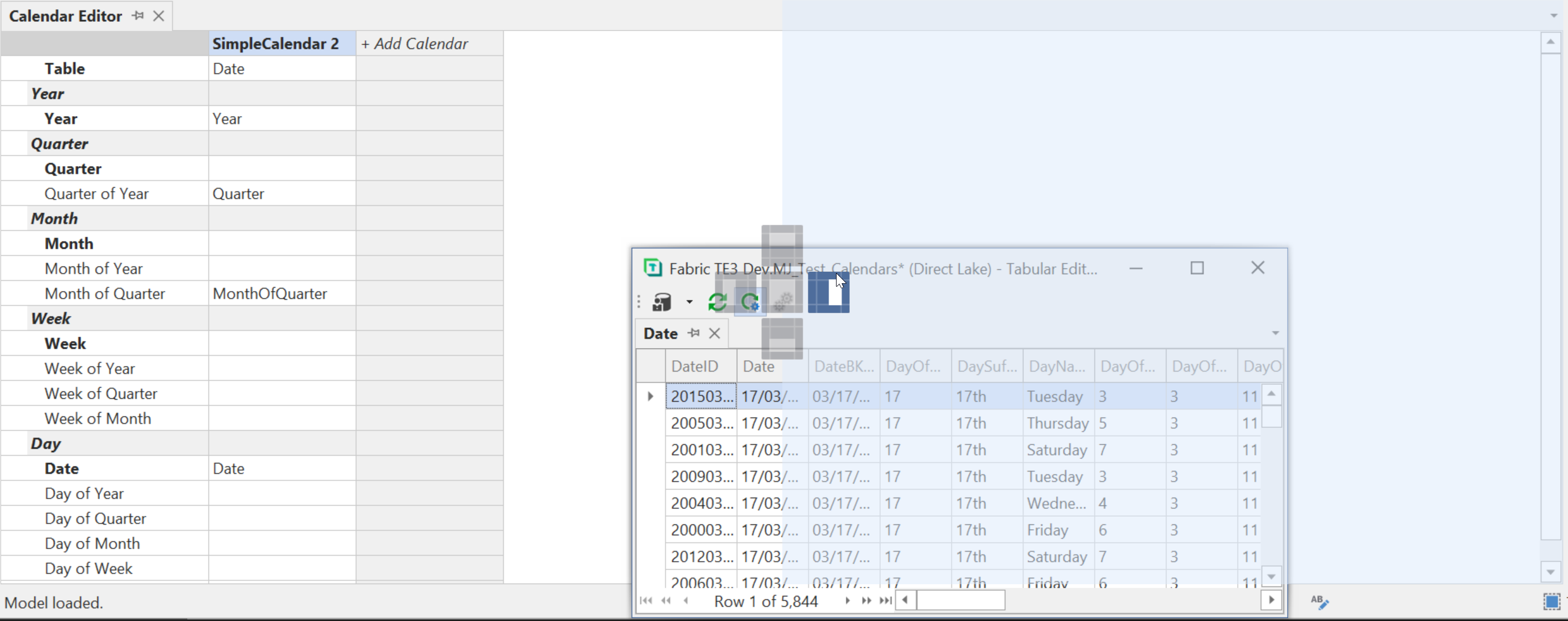 Acoplando la ventana de Vista previa de datos