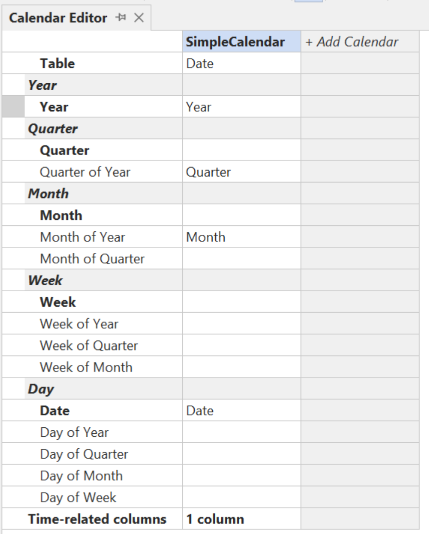 Editor de calendario