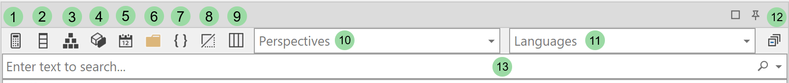 Barra de herramientas del Explorador TOM